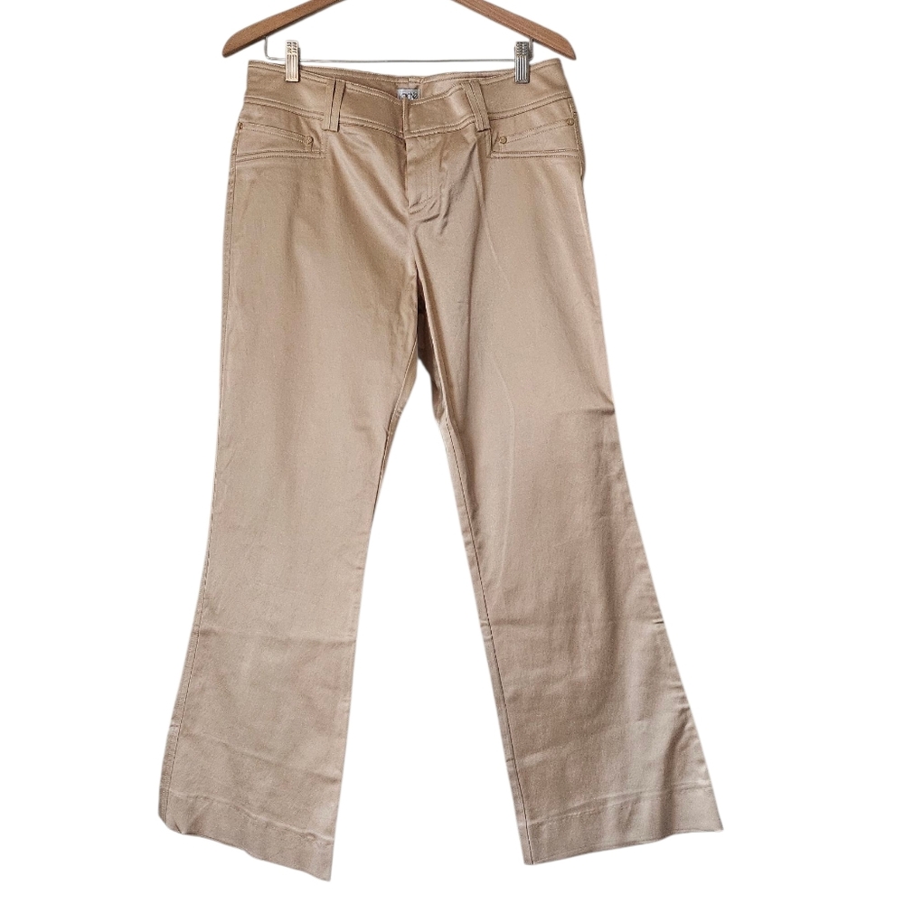 Cache Y2K Gold Metallic 70s Glam Boot Cut Pants Sz 12